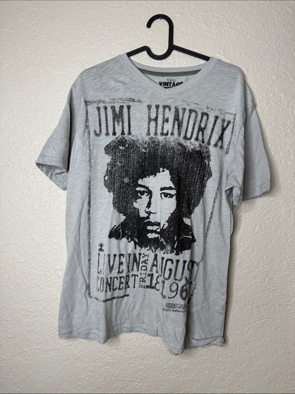 Vintage Jimi Hendrix Light Gray Graphic Men’s T-Shirt